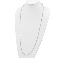 Cheryl M Sterling Silver Rhodium-plated Brilliant-cut Round CZ 42 Station Necklace, 36" view 4