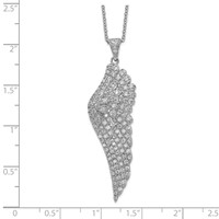 Cheryl M Sterling Silver Rhodium-plated Brilliant-cut CZ Angel Wing Necklace, 18" view 2