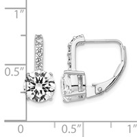 Cheryl M Sterling Silver Rhodium-plated Brilliant-cut CZ Leverback Earrings view 4