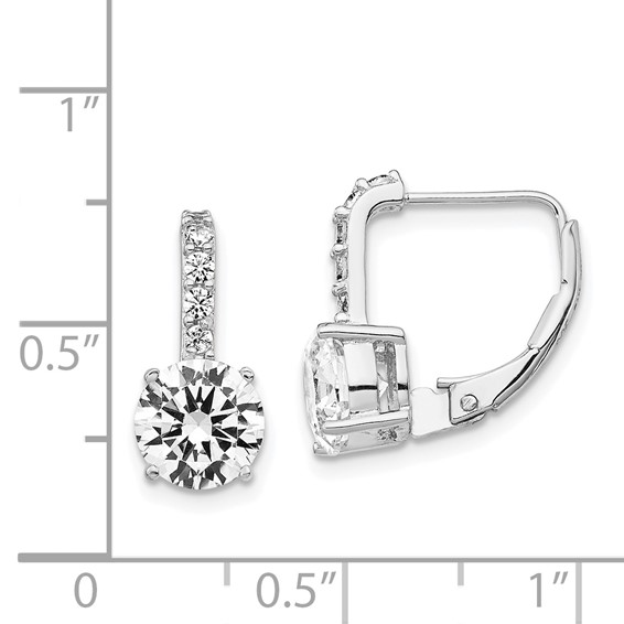 Cheryl M Sterling Silver Rhodium-plated Brilliant-cut CZ Leverback Earrings