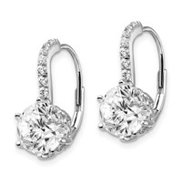 Cheryl M Sterling Silver Rhodium-plated Brilliant-cut CZ Leverback Earrings view 2
