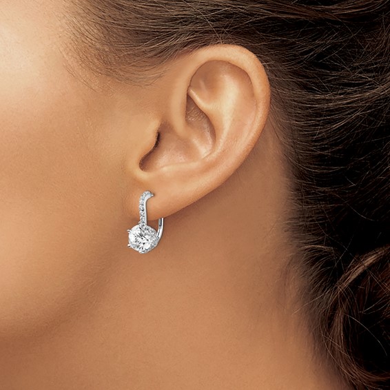 Cheryl M CZ Leverback Earrings