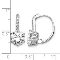Cheryl M Sterling Silver Rhodium-plated Brilliant-cut CZ Leverback Earrings view 4