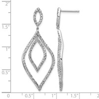 Cheryl M Sterling Silver Rhodium-plated Brilliant-cut CZ Fancy Flames Post Dangle Earrings view 4