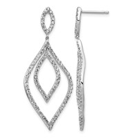 Cheryl M Sterling Silver Rhodium-plated Brilliant-cut CZ Fancy Flames Post Dangle Earrings view 1