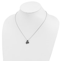 Cheryl M Sterling Silver Rhodium-plated Necklace with Black Rhodium Accent Brilliant-cut Black CZ Cats, 18" view 3
