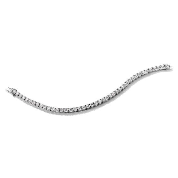 Cheryl M Sterling Silver Rhodium-plated Brilliant-cut CZ 7.25 Inch Tennis Bracelet