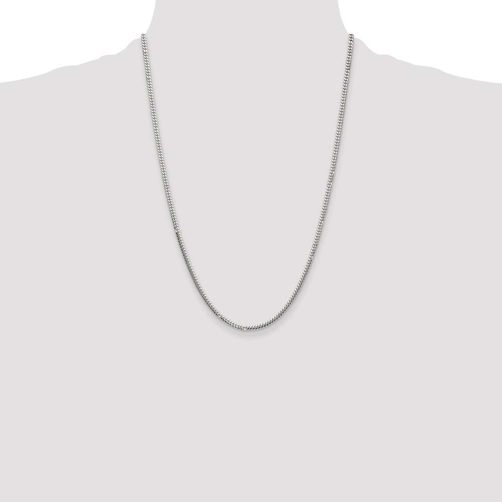 Sterling Silver Polished 2.9mm Domed Curb Chain (QDB080-24)