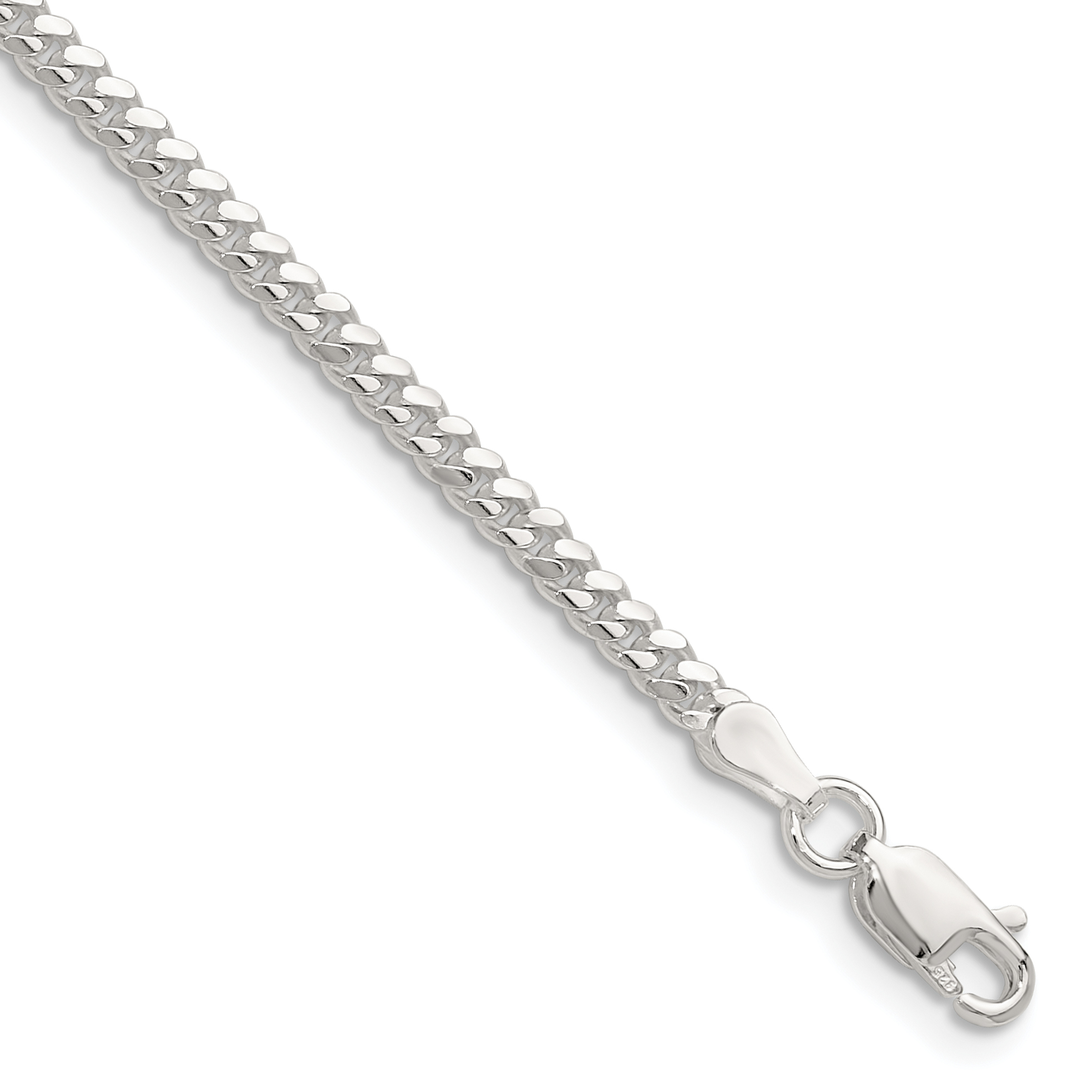 Sterling Silver Polished 2.9mm Domed Curb Chain (QDB080-9)