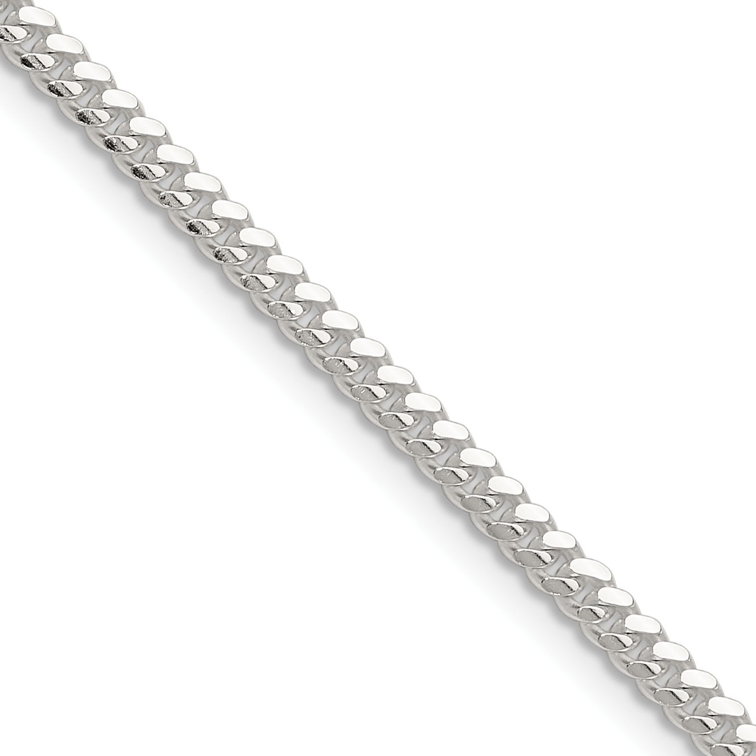 Sterling Silver Polished 2.9mm Domed Curb Chain (QDB080-22)
