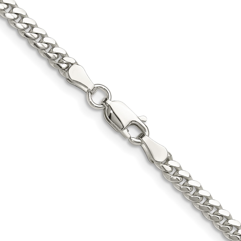 Sterling Silver Polished 3.4mm Domed Curb Chain (QDB100-20)