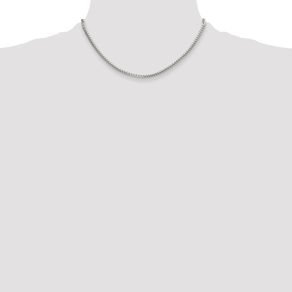 Sterling Silver Polished 3.4mm Domed Curb Chain (QDB100-16)