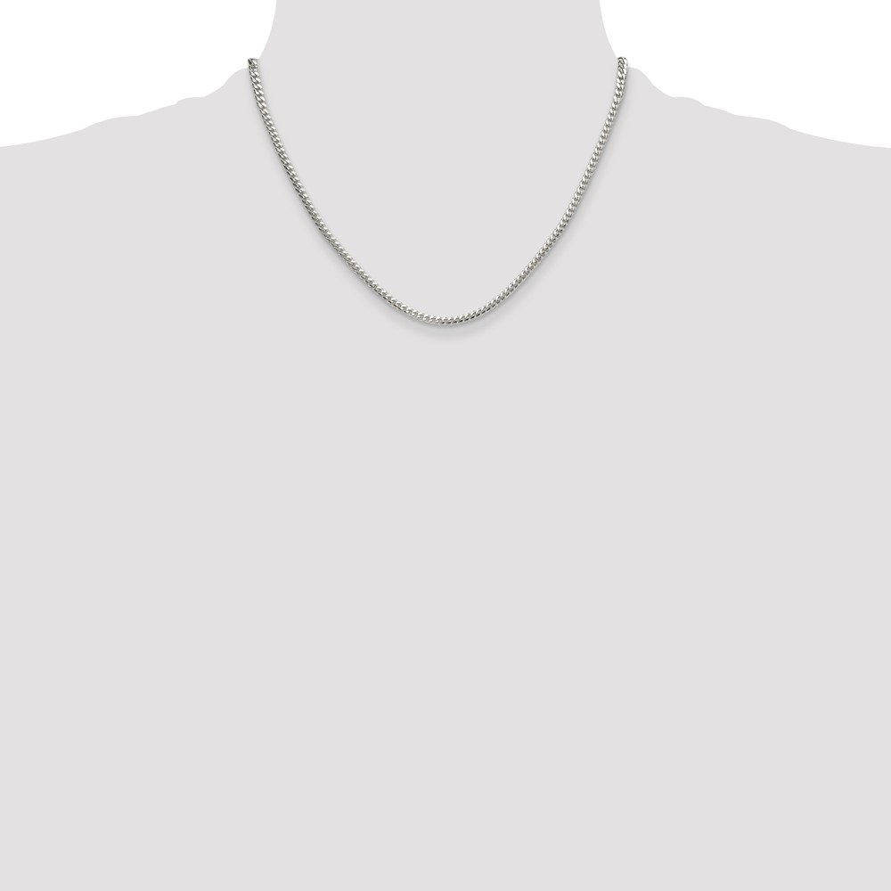 Sterling Silver Polished 3.4mm Domed Curb Chain (QDB100-18)