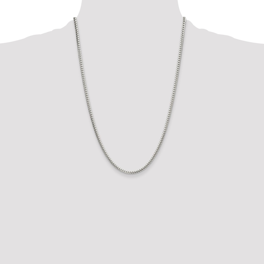 Sterling Silver Polished 3.4mm Domed Curb Chain (QDB100-24)