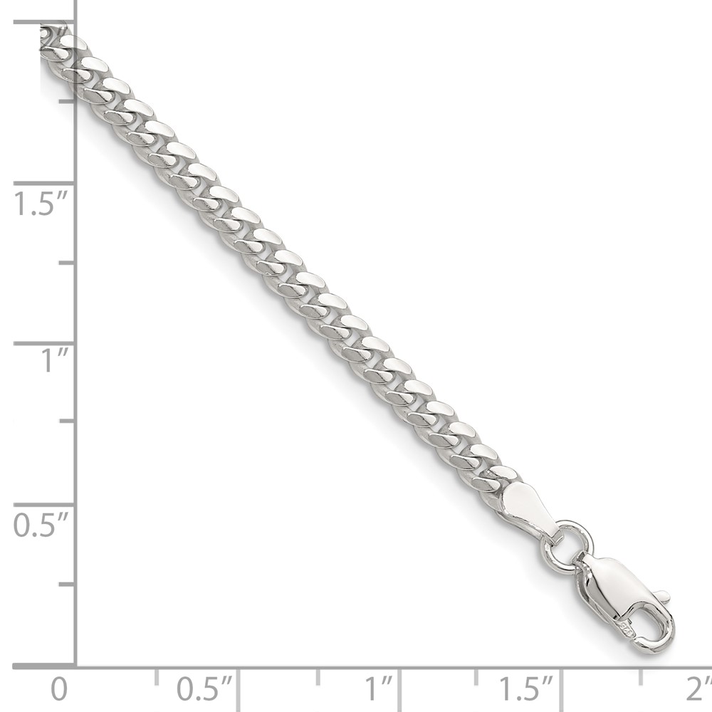 Sterling Silver Polished 3.4mm Domed Curb Chain (QDB100-8)