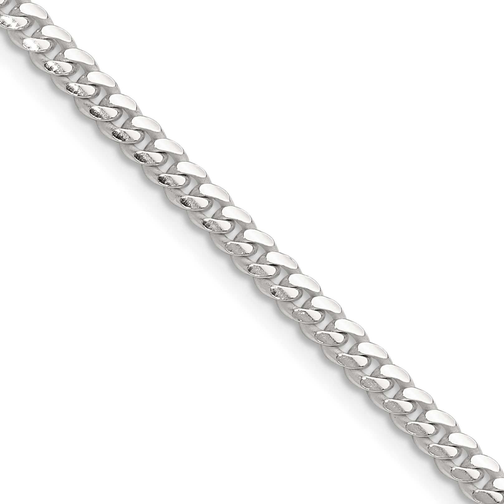 Sterling Silver Polished 3.4mm Domed Curb Chain (QDB100-16)