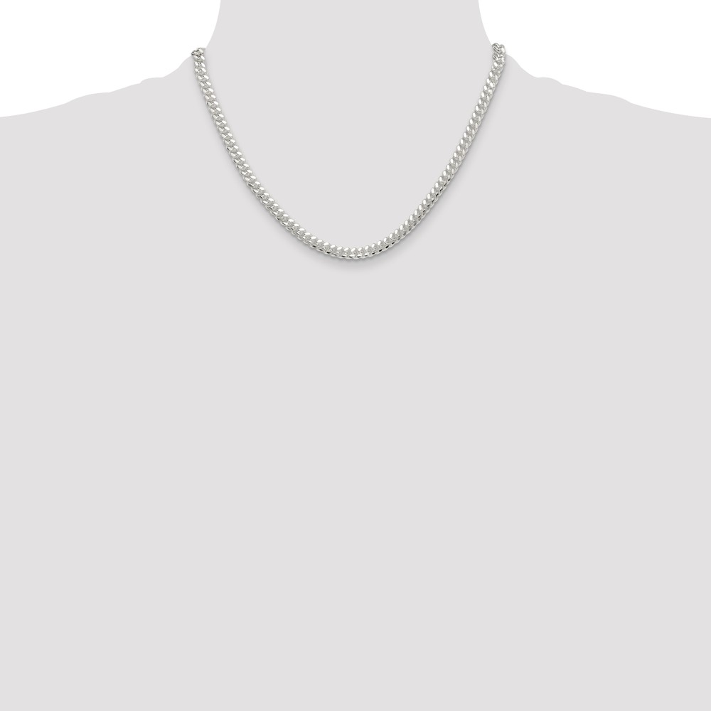 Sterling Silver Polished 5.7mm Domed Curb Chain (QDB150-18)