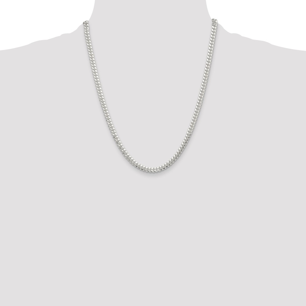 Sterling Silver Polished 5.7mm Domed Curb Chain (QDB150-22)