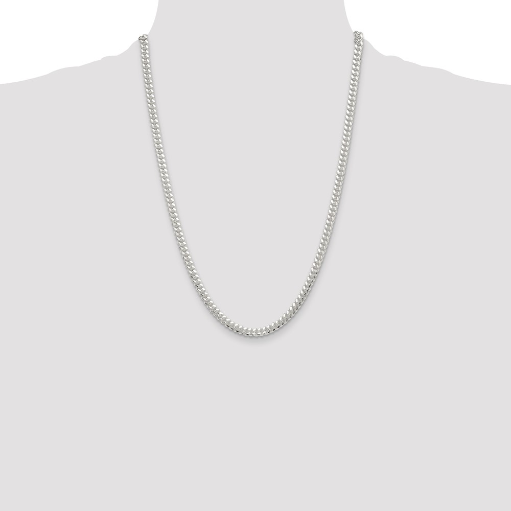 Sterling Silver Polished 5.7mm Domed Curb Chain (QDB150-24)