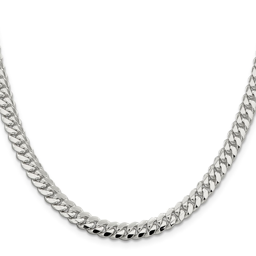 Sterling Silver 6.4mm Polished Domed Curb Chain (QDB180-22)
