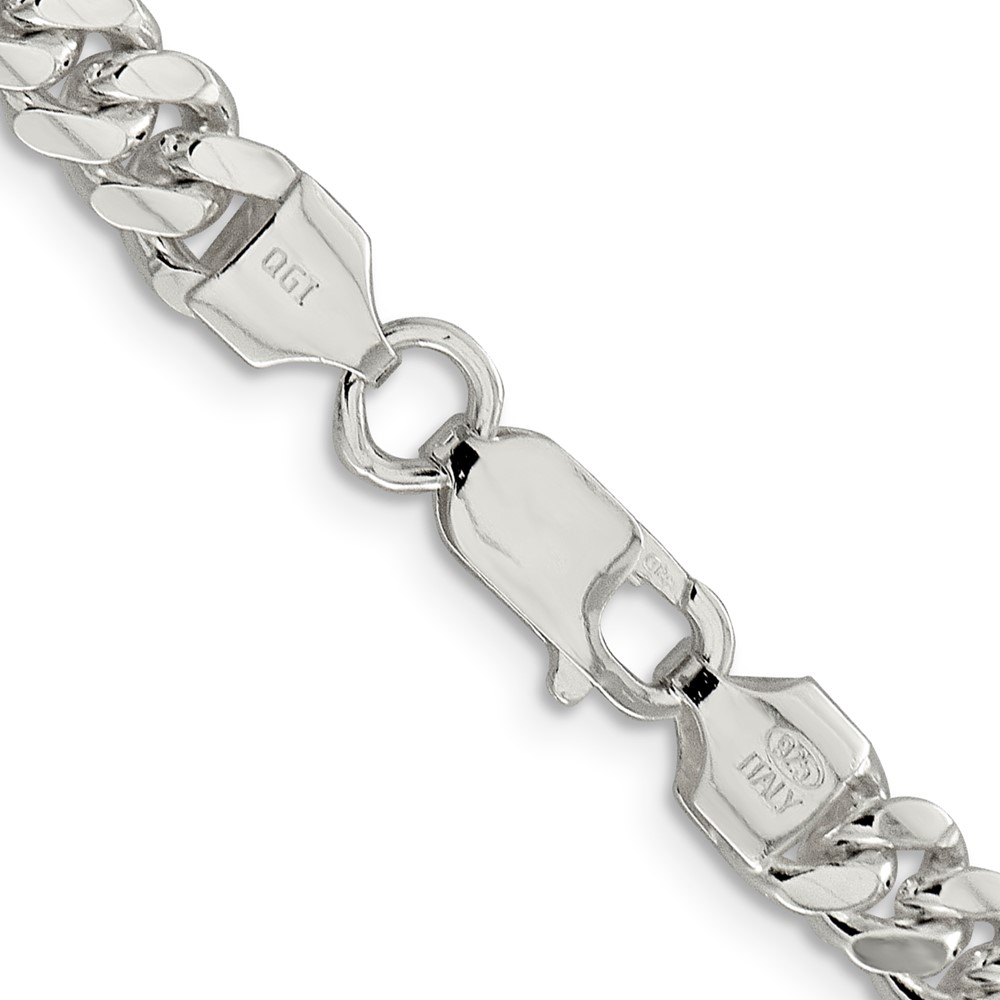 Sterling Silver 6.4mm Polished Domed Curb Chain (QDB180-22)