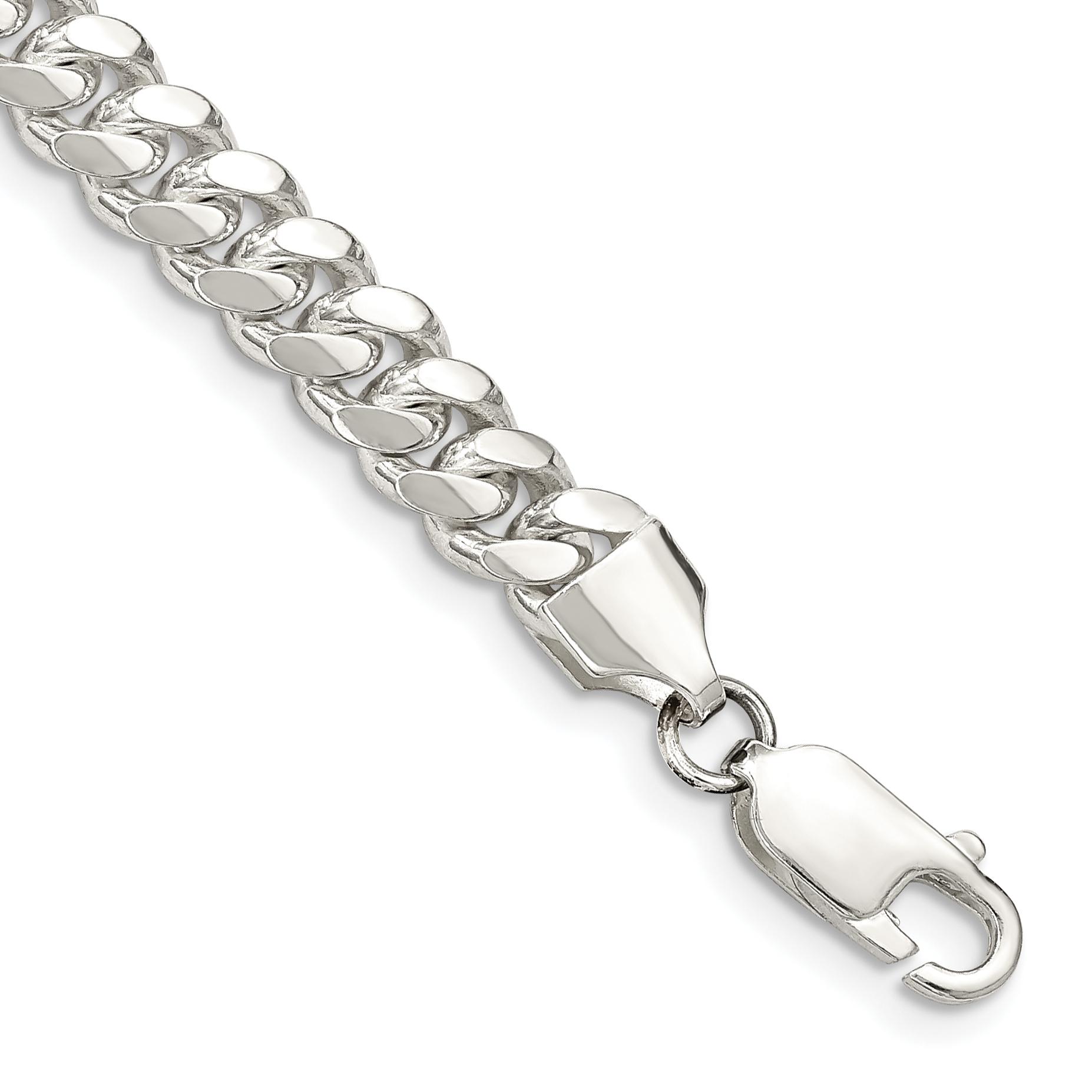 Sterling Silver 6.4mm Polished Domed Curb Chain (QDB180-7)
