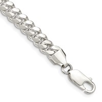 Sterling Silver 6.4mm Polished Domed Curb Chain view 1