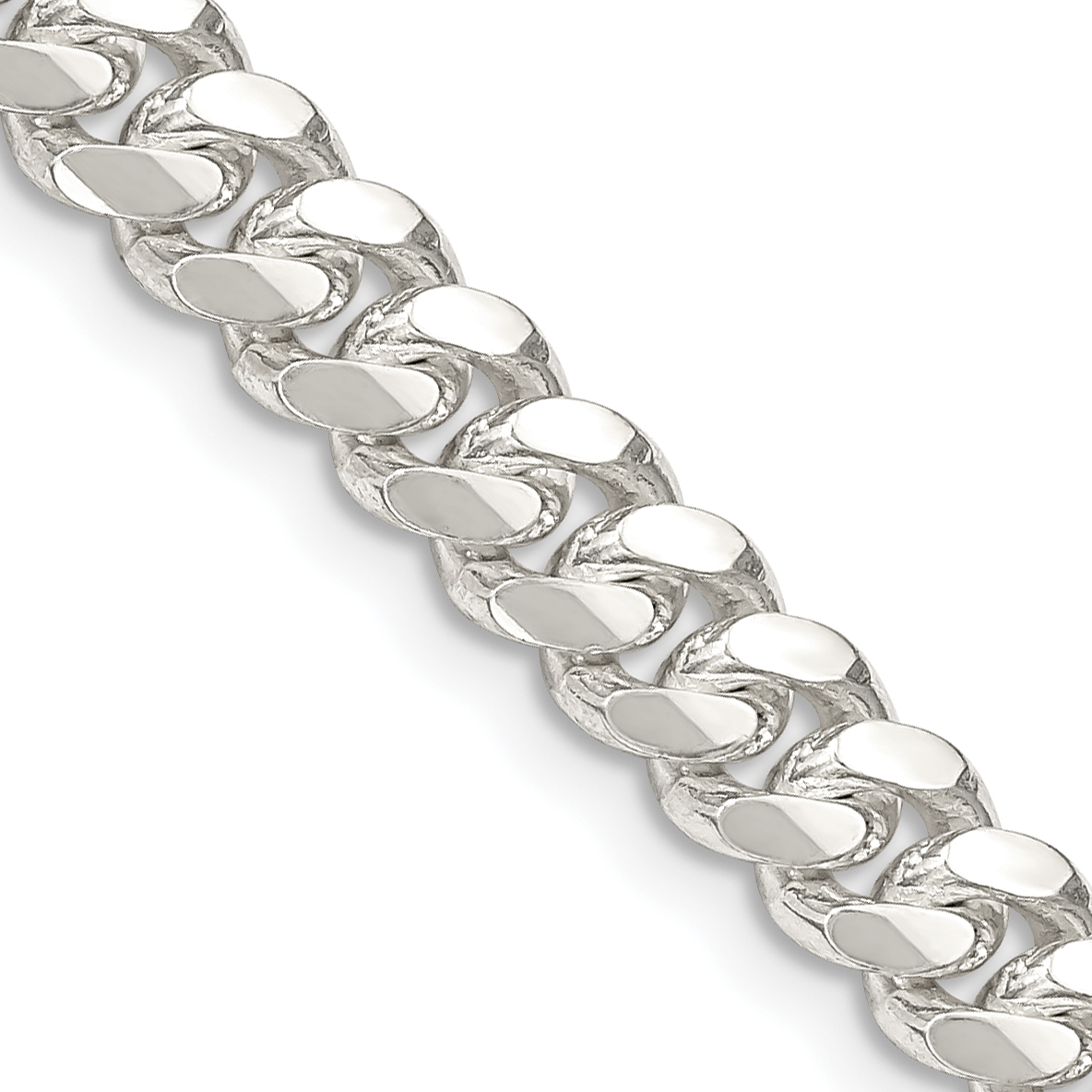 Sterling Silver 6.4mm Polished Domed Curb Chain (QDB180-20)