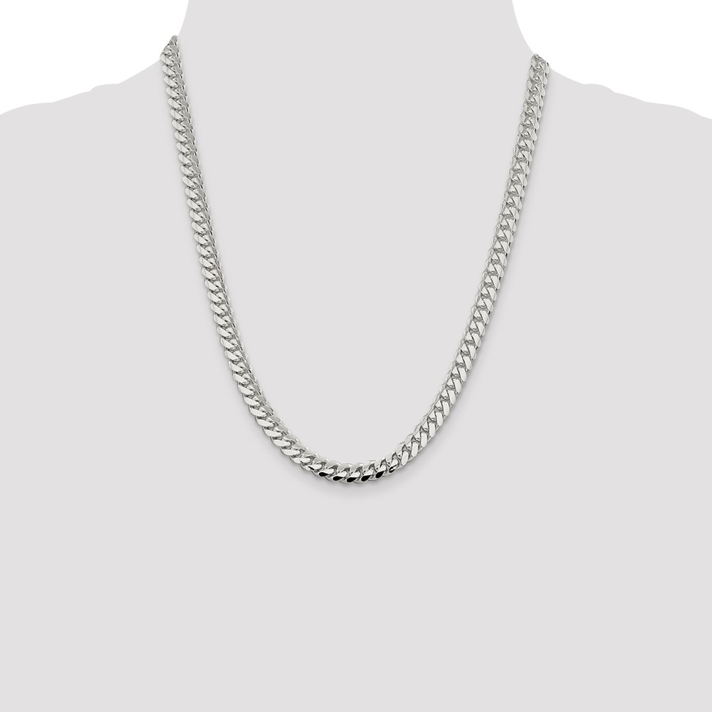 Sterling Silver 7.0mm Polished Domed Curb Chain (QDB200-22)