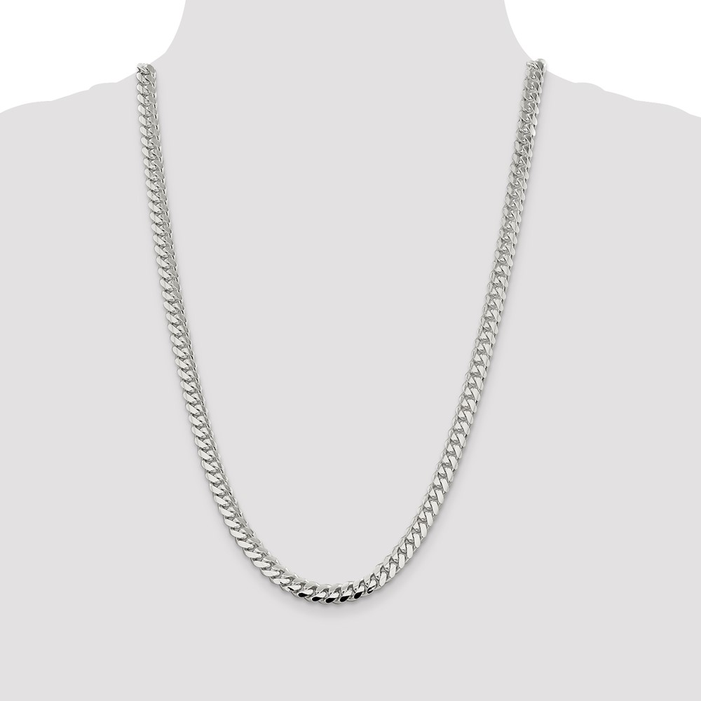 Sterling Silver 7.0mm Polished Domed Curb Chain (QDB200-26)