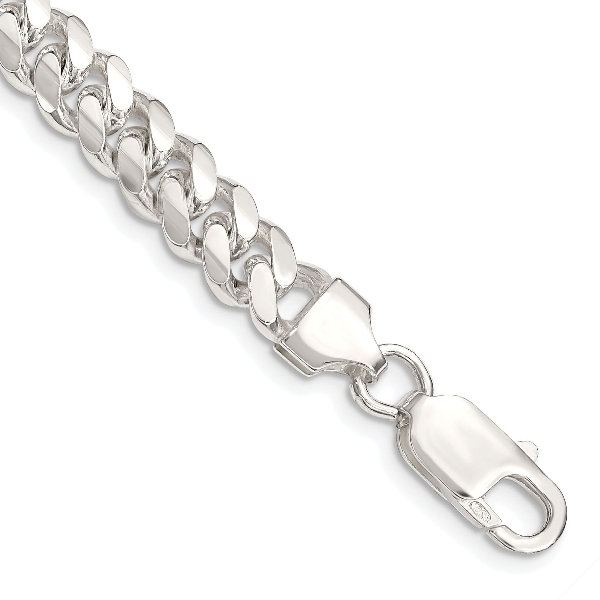 Sterling Silver 7.0mm Polished Domed Curb Chain (QDB200-8)