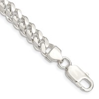 Sterling Silver 7.0mm Polished Domed Curb Chain view 1