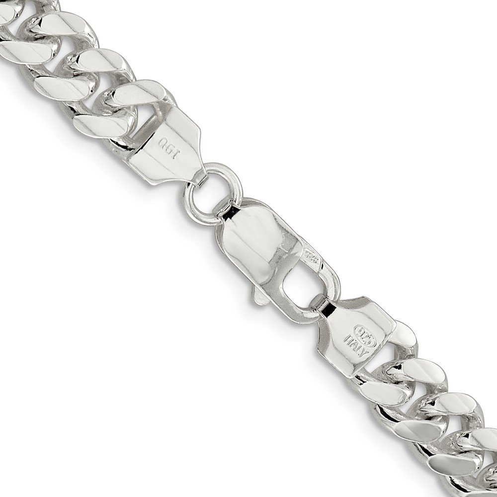 Sterling Silver 7.8mm Polished Domed Curb Chain (QDB220-28)