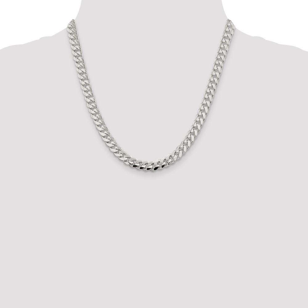 Sterling Silver 7.8mm Polished Domed Curb Chain (QDB220-20)