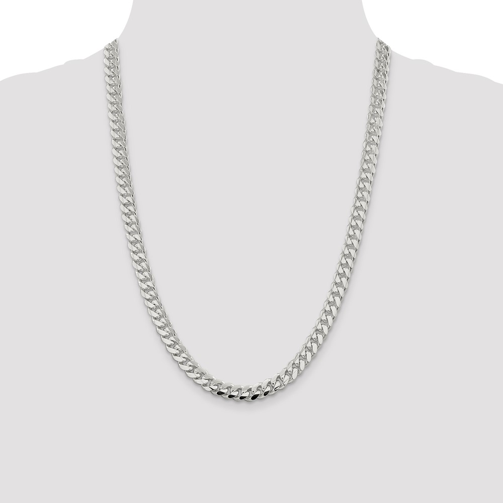 Sterling Silver 7.8mm Polished Domed Curb Chain (QDB220-24)