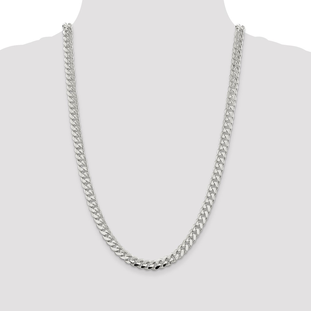 Sterling Silver 7.8mm Polished Domed Curb Chain (QDB220-26)