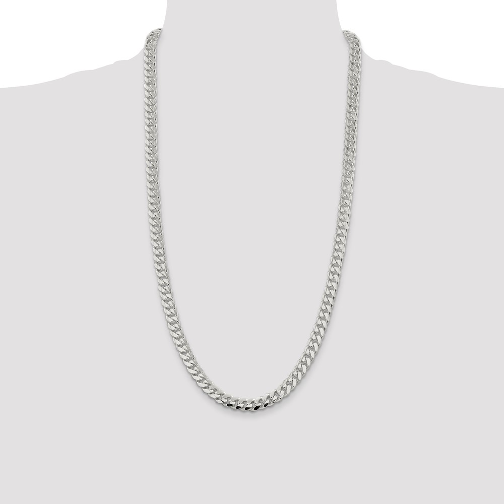 Sterling Silver 7.8mm Polished Domed Curb Chain (QDB220-28)