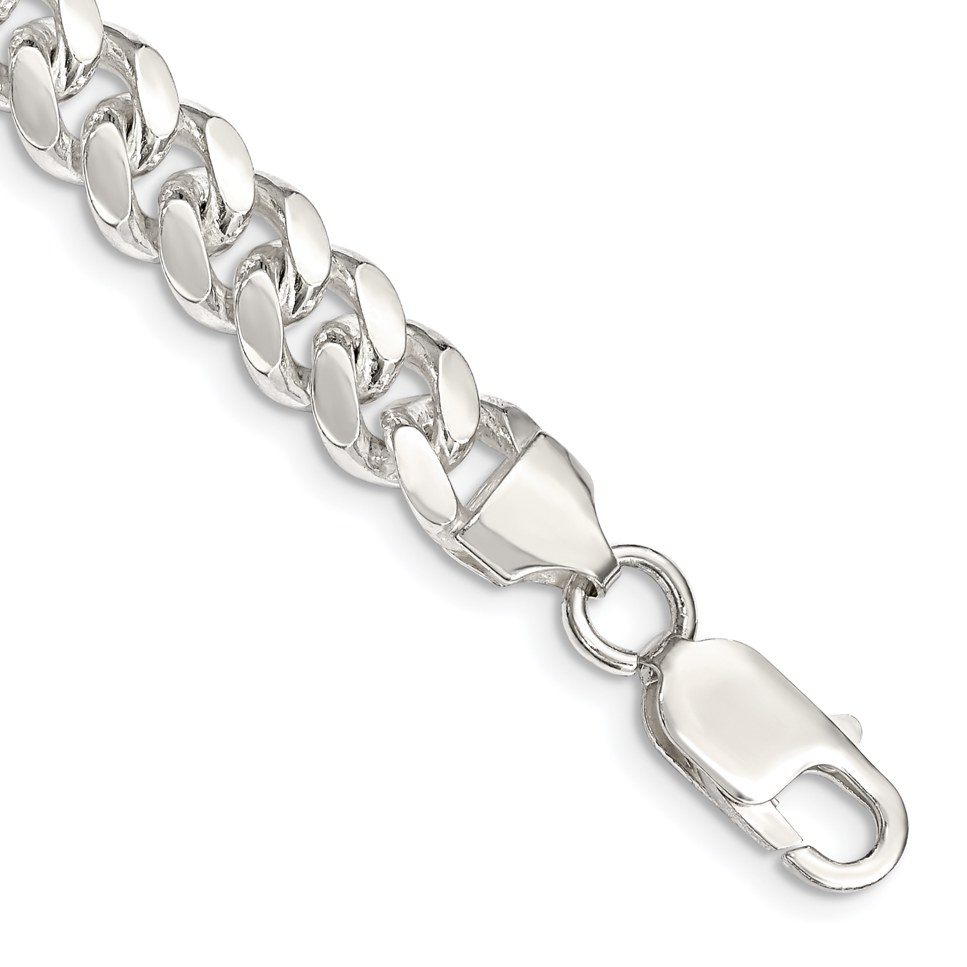Sterling Silver 7.8mm Polished Domed Curb Chain (QDB220-10)