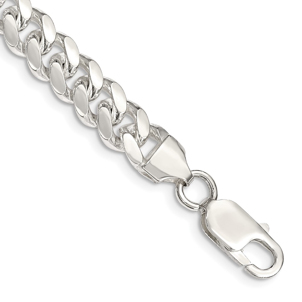 Sterling Silver 7.8mm Polished Domed Curb Chain (QDB220-10)