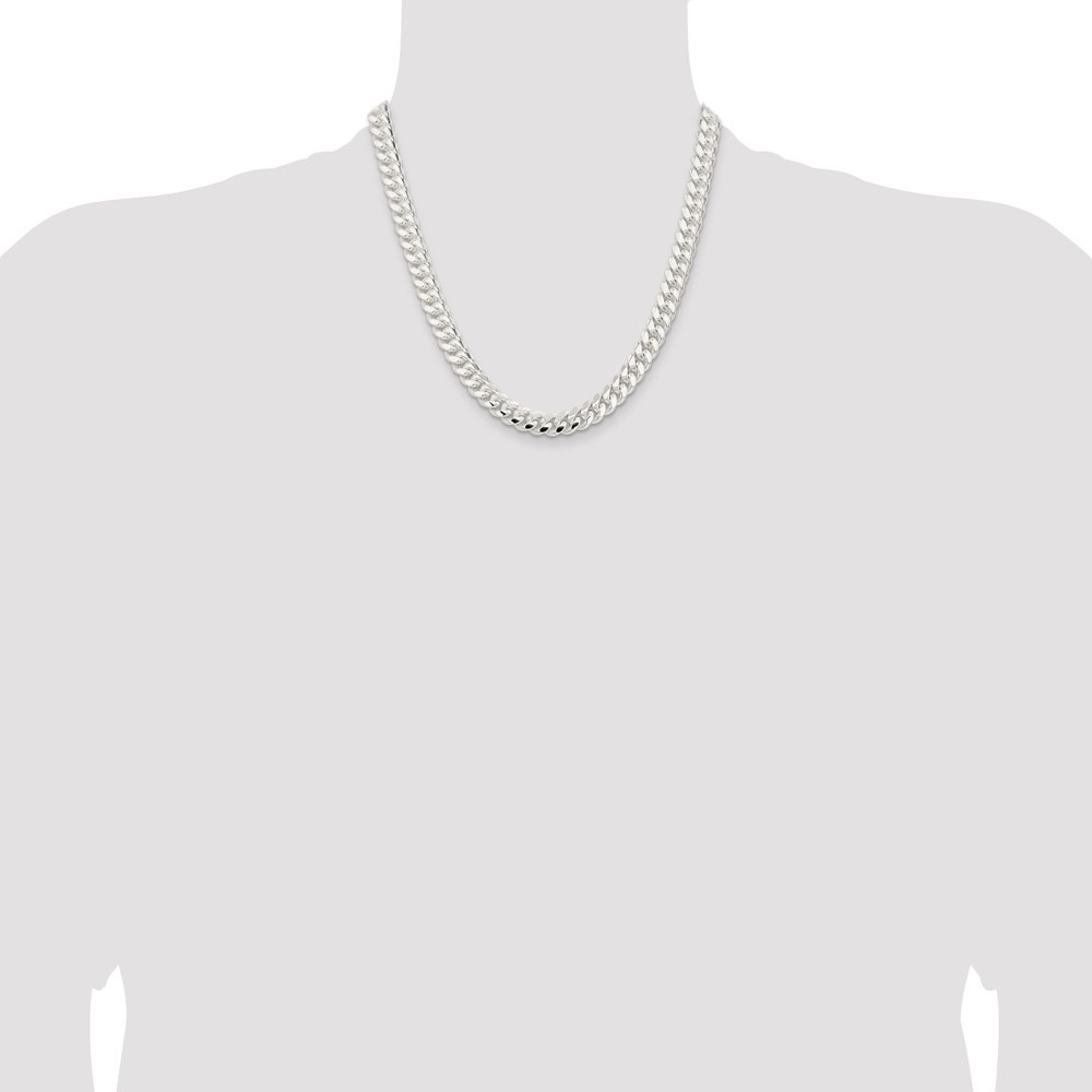 Sterling Silver 9mm Polished Domed Curb Chain (QDB250-20)