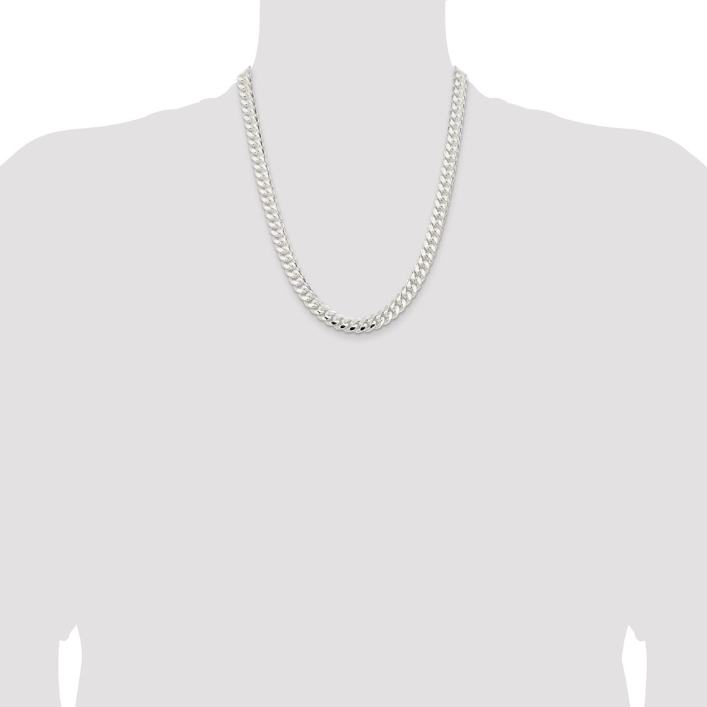 Sterling Silver 9mm Polished Domed Curb Chain (QDB250-22)