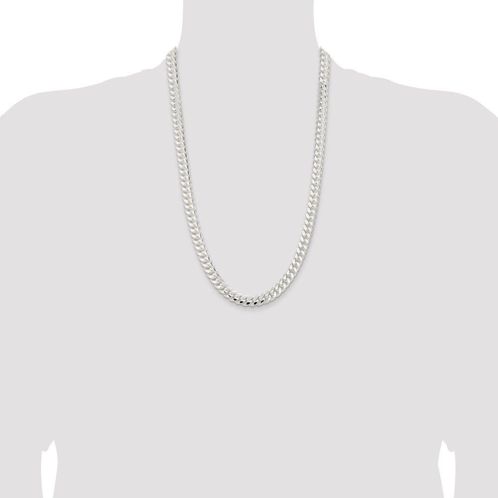 Sterling Silver 9mm Polished Domed Curb Chain (QDB250-26)