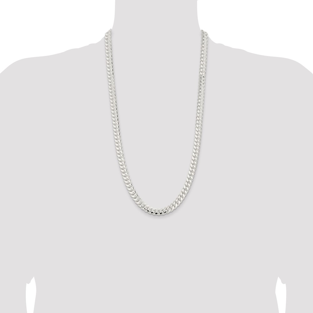 Sterling Silver 9mm Polished Domed Curb Chain (QDB250-28)