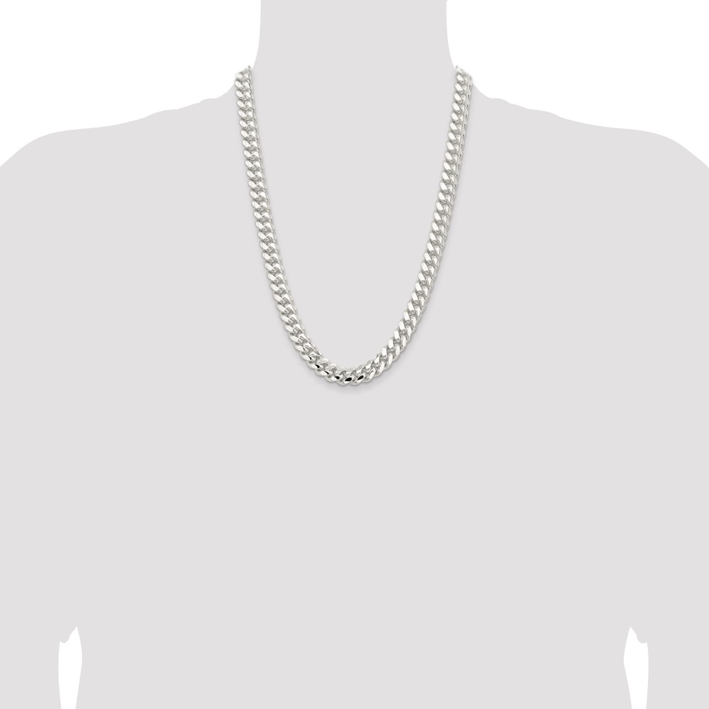 Sterling Silver 10.7mm Polished Domed Curb Chain (QDB300-24)