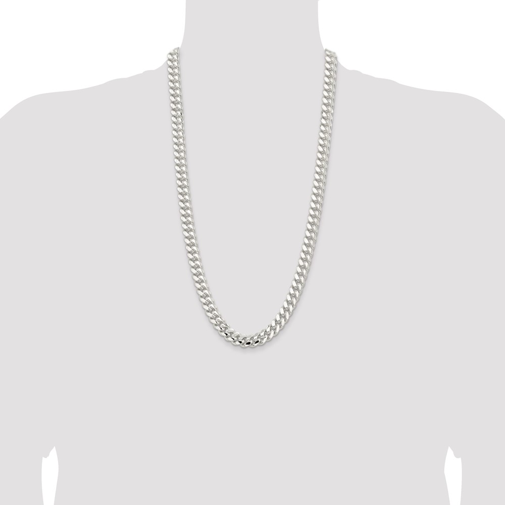 Sterling Silver 10.7mm Polished Domed Curb Chain (QDB300-28)