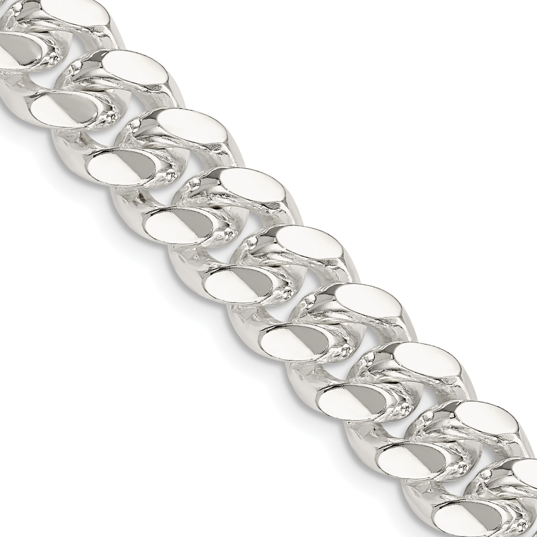 Sterling Silver 10.7mm Polished Domed Curb Chain (QDB300-20)