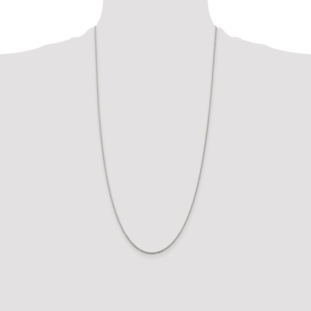 Sterling Silver 1.2mm Diamond-cut Rope Chain (QDC015-28)