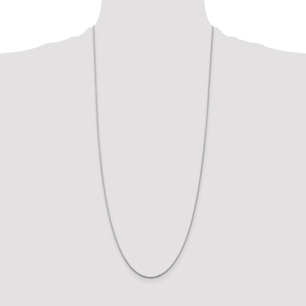 Sterling Silver 1.2mm Diamond-cut Rope Chain (QDC015-30)