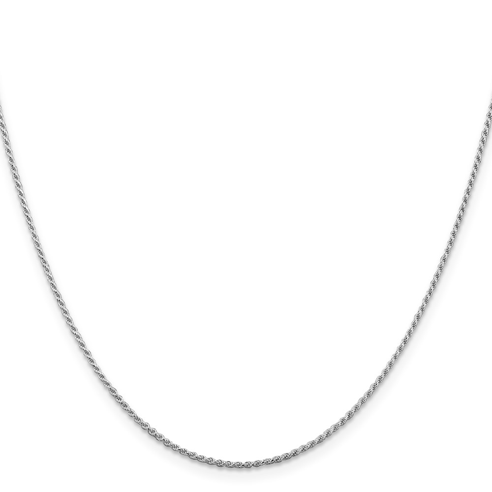 Sterling Silver Rhodium-plated 1.1mm Diamond-cut Rope Chain (QDC015R-16)