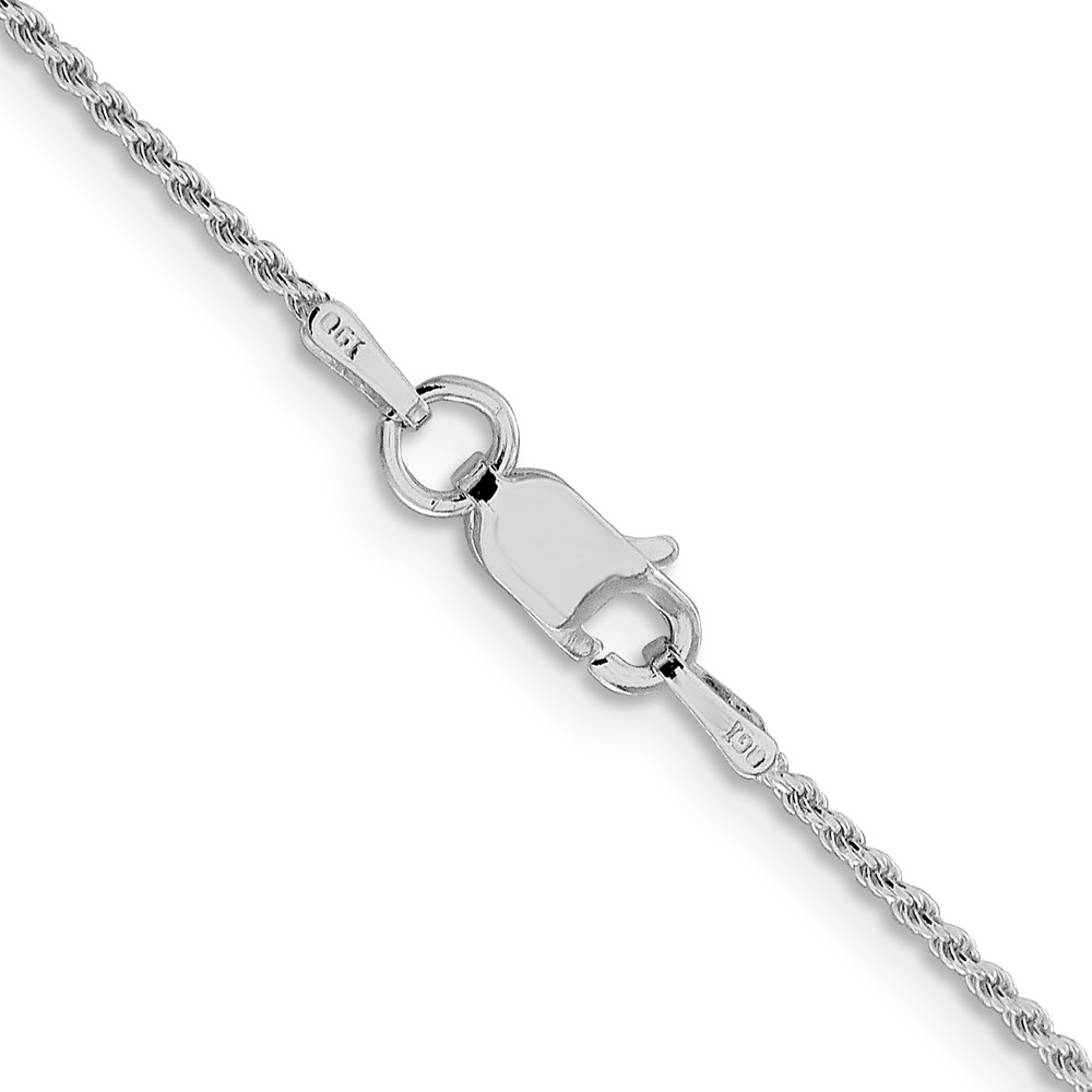 Sterling Silver Rhodium-plated 1.1mm Diamond-cut Rope Chain (QDC015R-16)